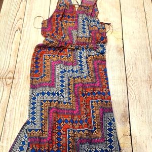 Bojo floor length   Multi color flowy dress sizeXL